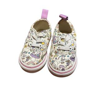 Vans Toddler Unicorn & Floral Lace-Up Shoes With Pink Heel Pulls toddler size 3